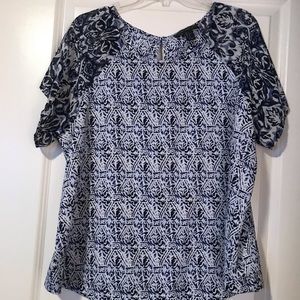 Blue patterned blouse